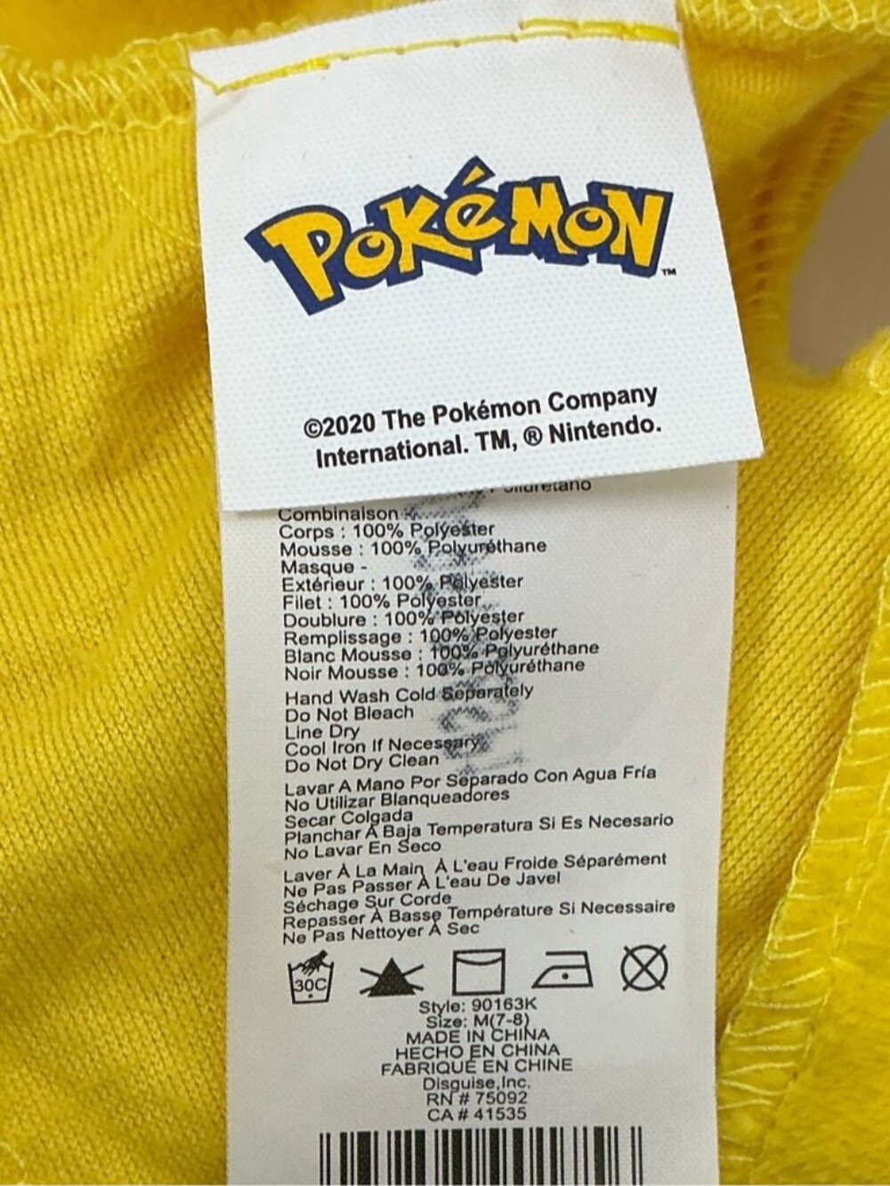 Pokémon Costume Jumpsuit with Headpiece/Hat Kids Medium 7-8 - Picture 9 of 16